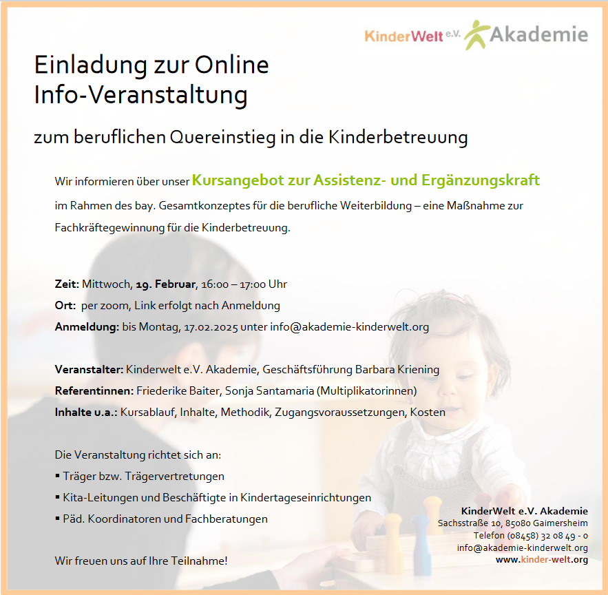 Einladung Online Veranstaltung